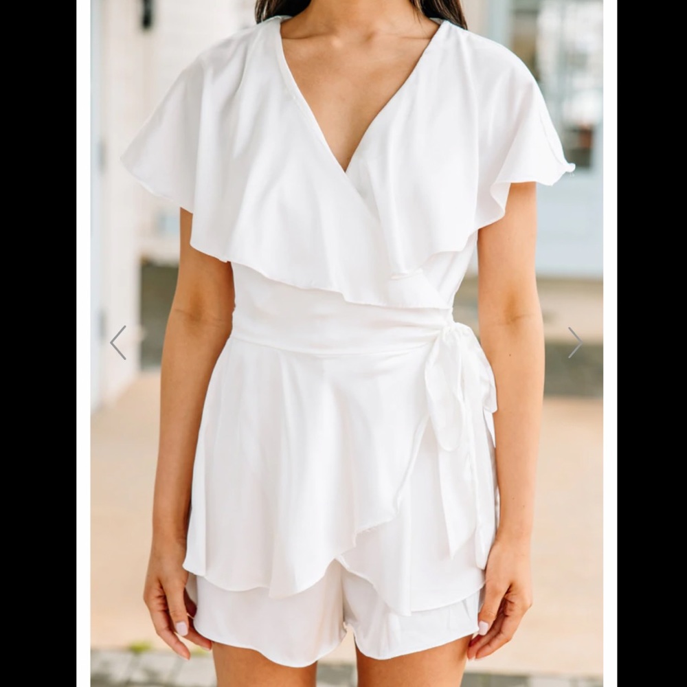 White Ruffled Romper